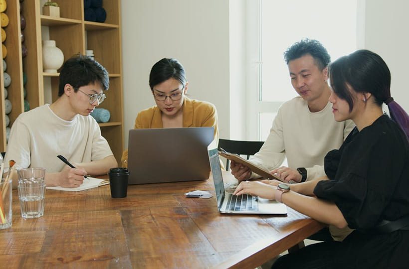Professionals collaborating on ideas